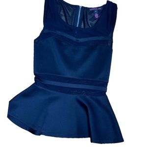 Black Peplum Cutout Top  Size XS